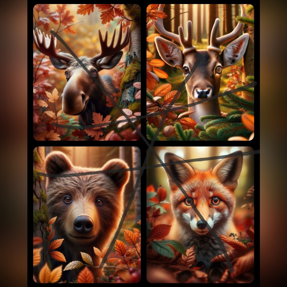 Woodland animals art prints 4